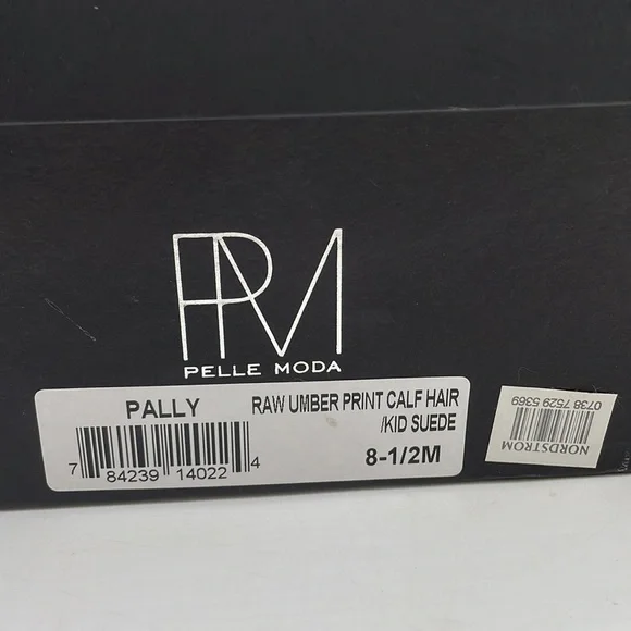 PELLE MODA Raw Umber Print Calf Hair/Kid Suede Platform Heel Bootie Boots NWT - Picture 9 of 10